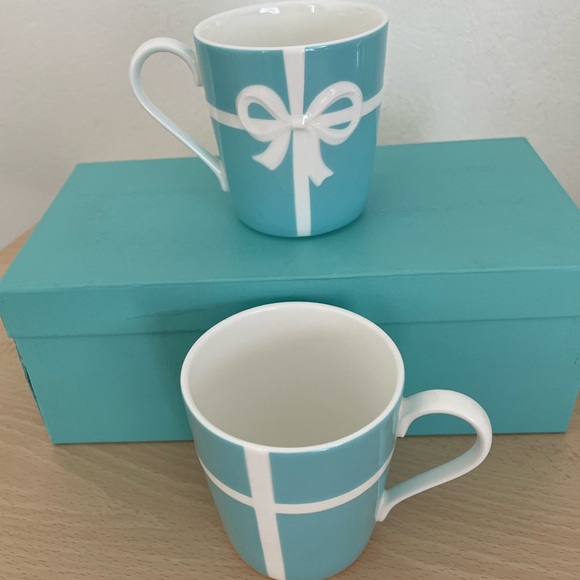 Tiffany & Co. Blue and White Ribbon Mug Set,Box,cards,Collectible Retired BNWOT - Picture 5 of 15